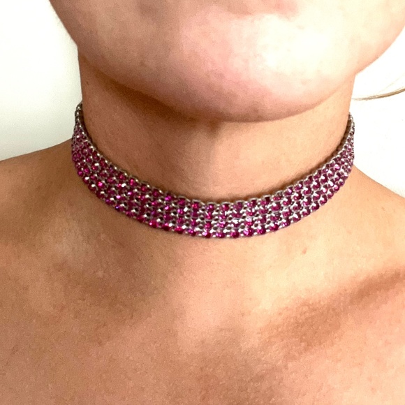 Dolce & Gabbana Spring 2000 Collector’s pink Swarovski crystal choker necklace - Picture 2 of 4